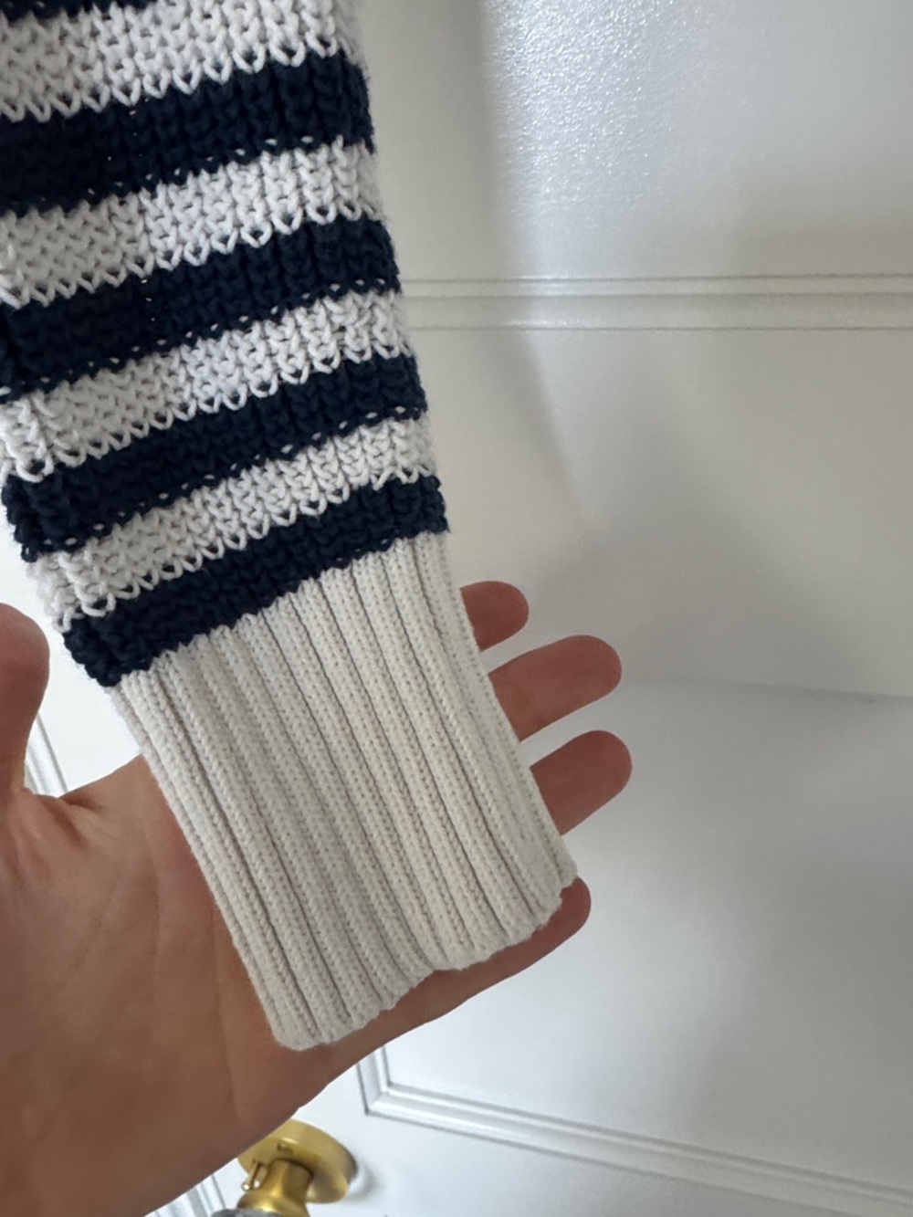 Madewell Ribbed Half-Zip Sweater in Stripe Small - Picture 7 of 12